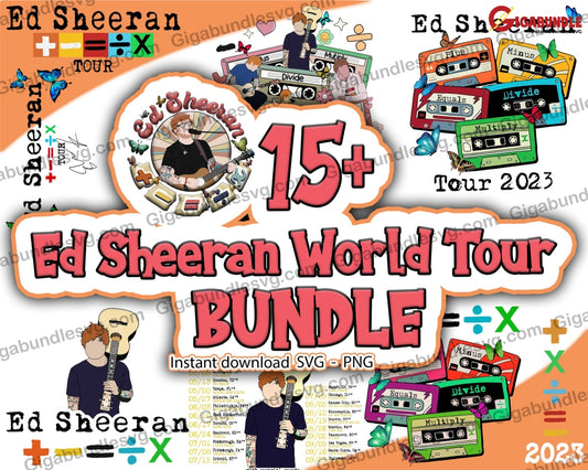 New Bundle 2023 Ed Sheeran Png Retro Cassettes Png World Tour Mathematics America Instant Download