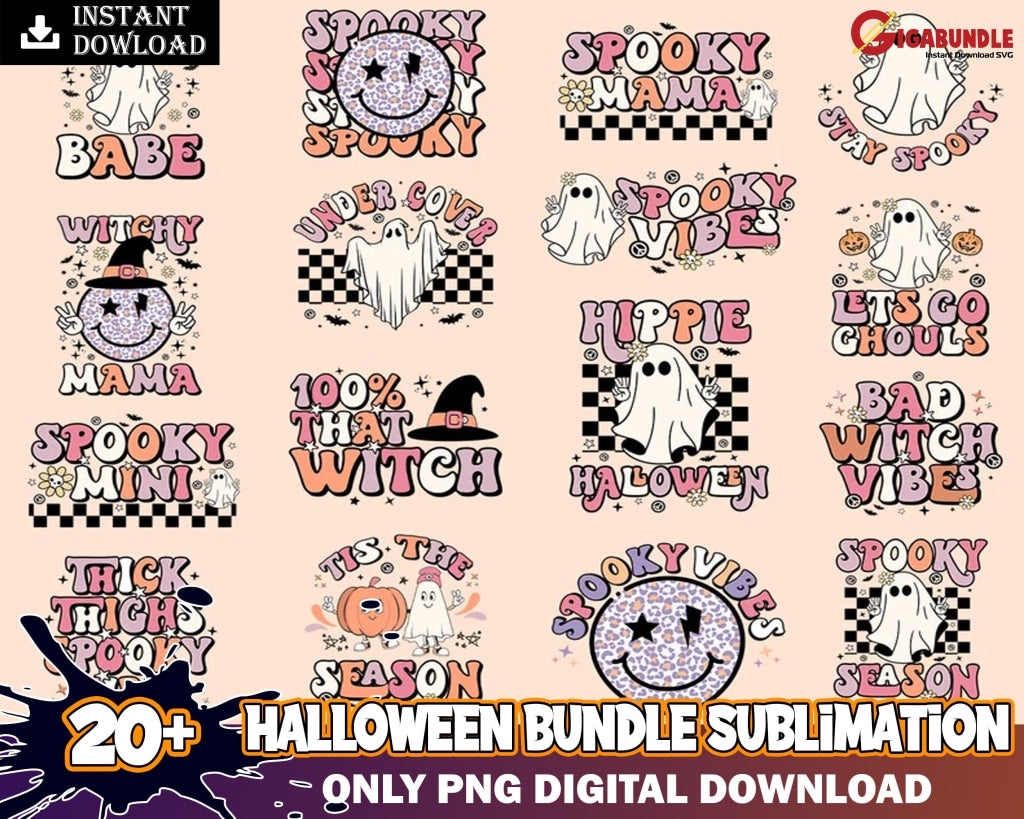 New Bundle Spooky Halloween Png-Sublimation Design Download-Witchcraft Png Spooky Season Witch Ghost