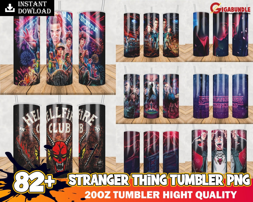 New Bundle Stranger Things Wrap Tumbler Digital Download File Sublimation 20 Oz Skinny