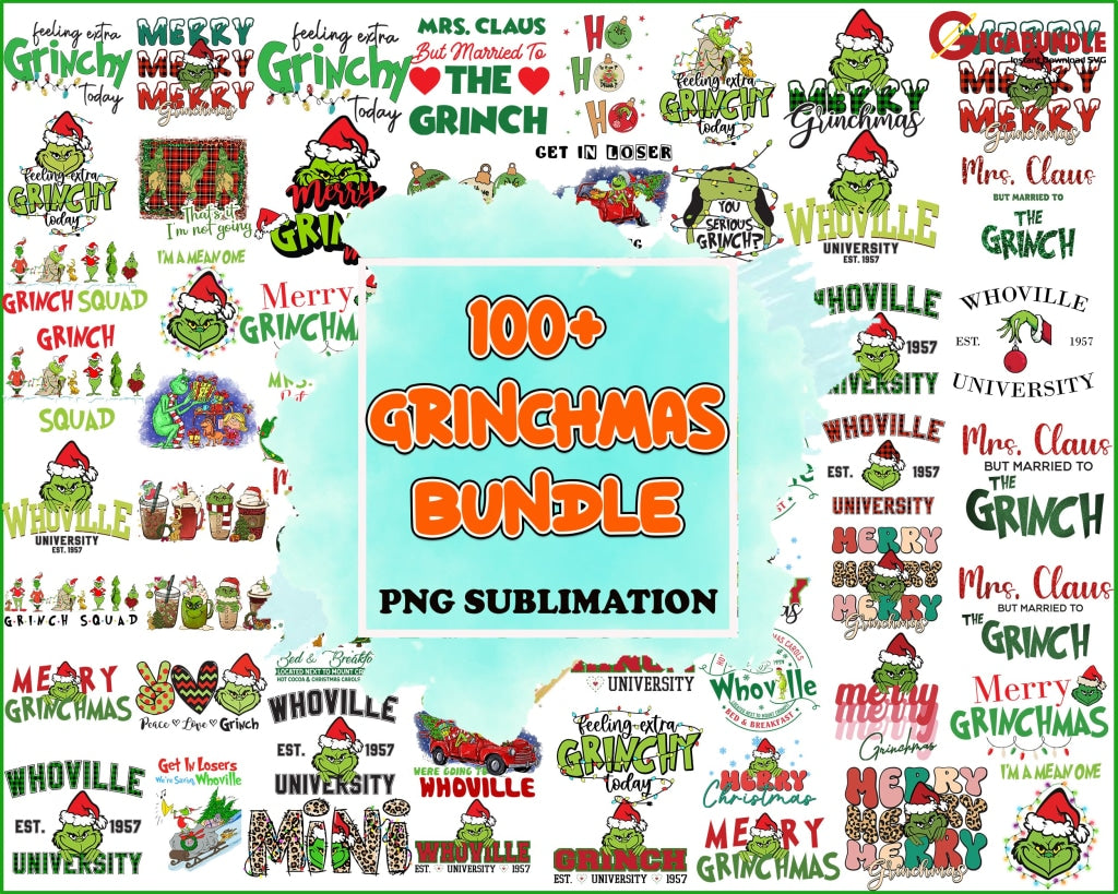 New Grinchmas Png Bundle Merry Svg & Png Christmas Movie Funny Digital Download