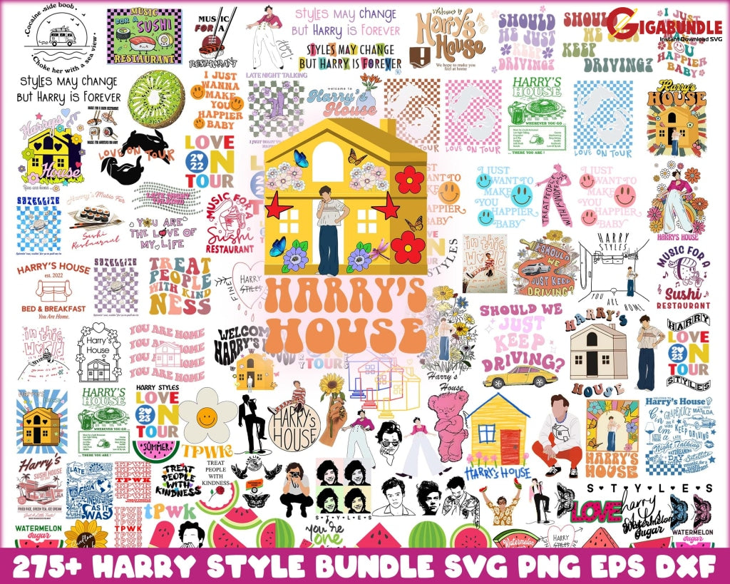New Harrys House Bundle Png Designs Harry Style Merch Digital Download Love On Tour 2022 Track List