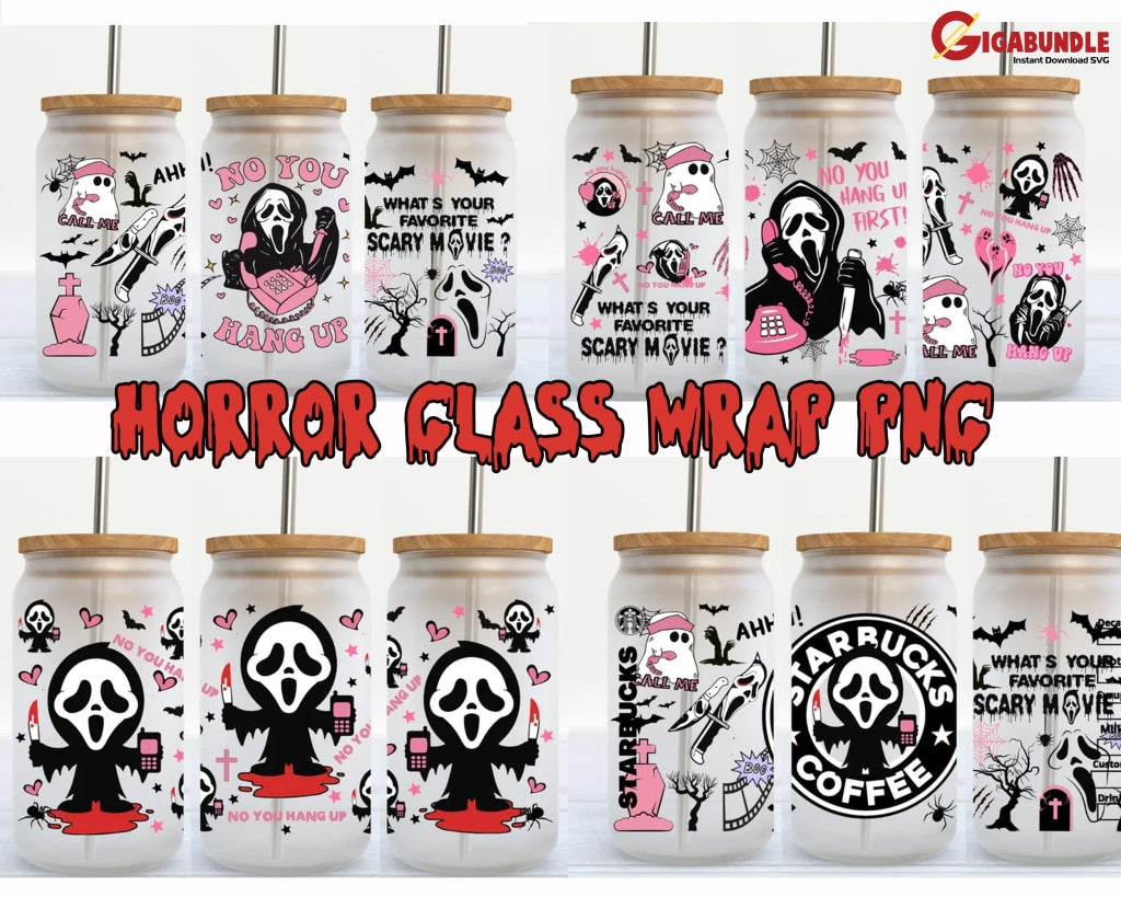 New Horror Glass Wrap Png No You Hang Up Png- Instant Download