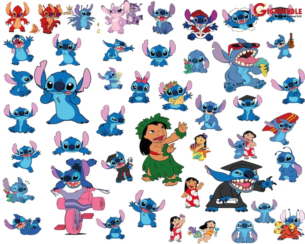New Lilo And Stitch Svg Bundle Files For Cricut Layered Png Instant Download