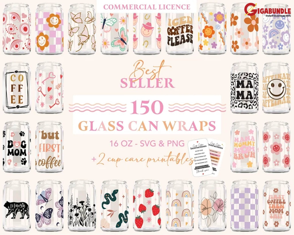 New Mothers Day Libbey Can Wrap Glass Svg 16Oz Coffee Bundle Cricut Png