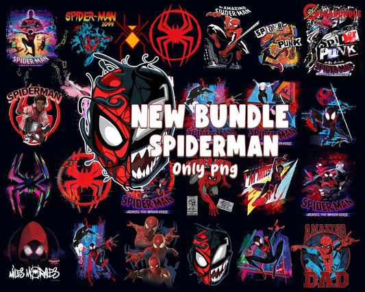 New Spider Man Across The Png Bundle Verse Characters 2023 Miles Morales Black