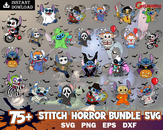 New Stitch Bundle Horror Characters Svg Halloween Movie Cricut Digital Download