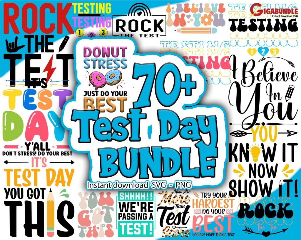 New Test Day Svg Png Bundle Testing State Cricut File Sublimation Designs