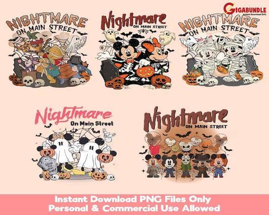 Nightmare On Main Street Png Retro Halloween Png Spooky Vibes