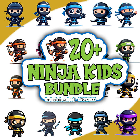 Ninja Kids Bundle  Png- Digital Download
