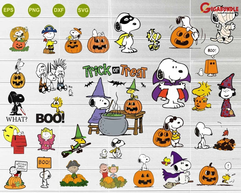 Peanuts Snoopy Halloween svg, Snoopy svg, pumpkin svg – Gigabundlesvg