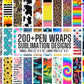 Pen Wrap Bundle Sublimation Designs Waterslide Pencil Design Epoxy Wraps Png
