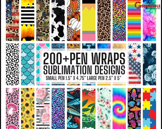 Pen Wrap Bundle Sublimation Designs Waterslide Pencil Design Epoxy Wraps Png