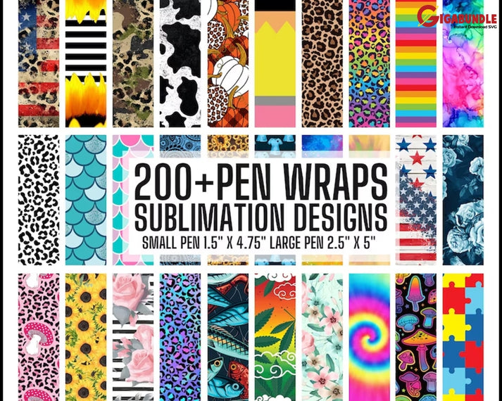 Pen Wrap Bundle, Pen Wrap Sublimation Designs, Pen Waterslide Designs ...