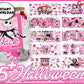 Pink Halloween Cartoon 16Oz Libbey Glass Can Wraps Instant Download