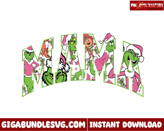 Pink Mama Grinch Png Christmas Png - Instant Download