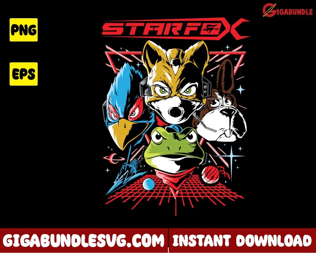 Playera Star Fox Chico Png Super Mario Cartoon - Instant Download