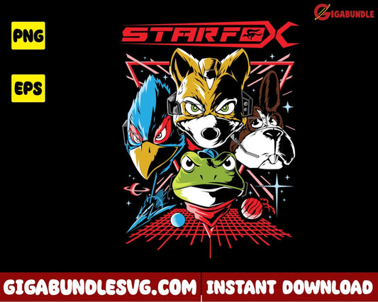 Playera Star Fox Chico Png Super Mario Cartoon - Instant Download