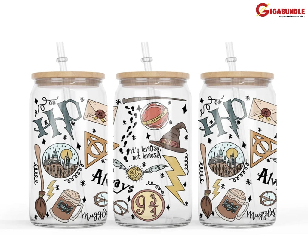 Potterhead Png Can Glass Wrap 16Oz Png Magic Full