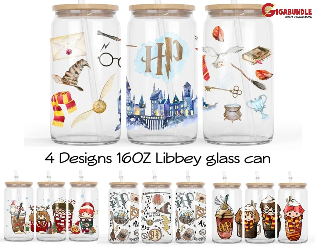 Potterhead Png Can Glass Wrap 16Oz Png Magic Full