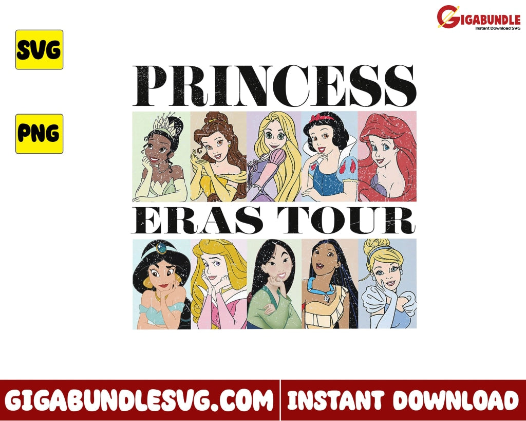 Princess Eras Tour Svg The Vintage Disney - Instant Download