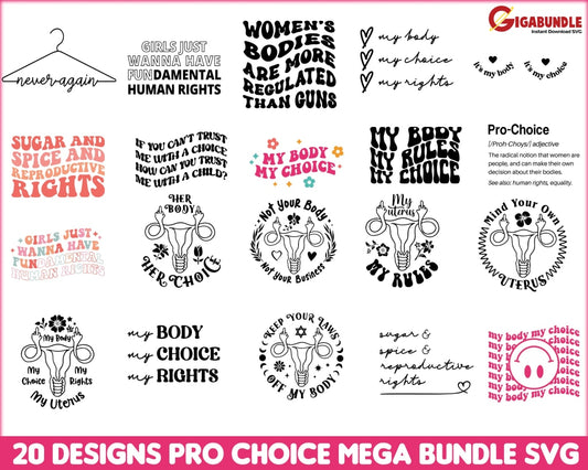 Pro Choice Svg Bundle My Body My Png Roe V. Wade Svg Protect Wade Abortion Is Healthcare Womens
