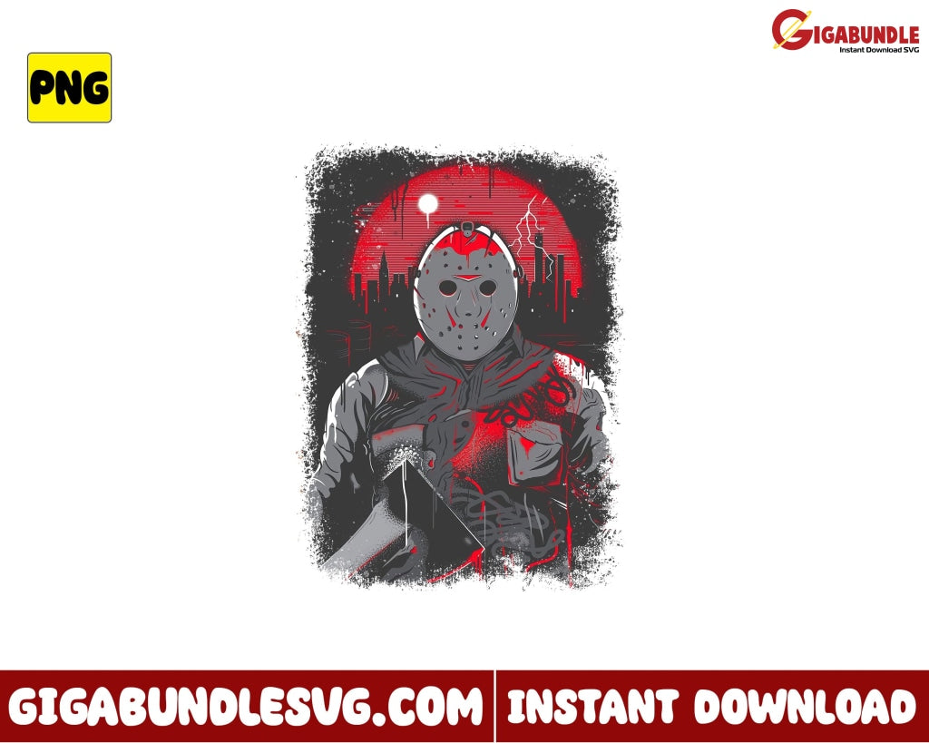 Retro Jason Horror Png The Friday 13Th Voorhees Halloween - Instant Download