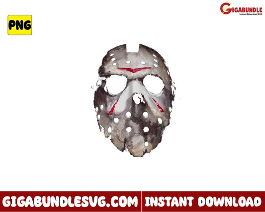 Retro Jason Mask Png Voorhees Halloween - Instant Download