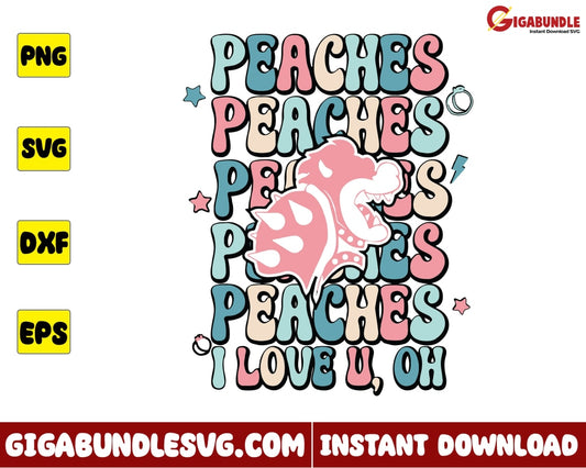 Retro Mario Svg I Love You Peaches Super Cartoon - Instant Download