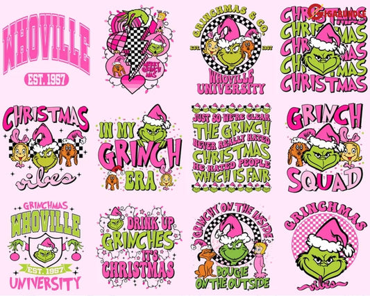 Retro Pink Christmas Png Bundle Pink Png