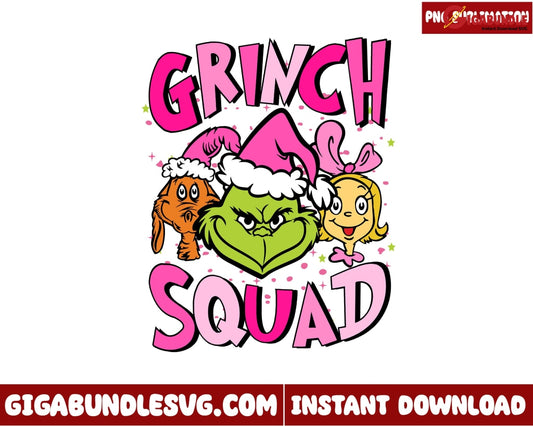 Retro Pink Christmas Png Grinch Squad Png - Instant Download