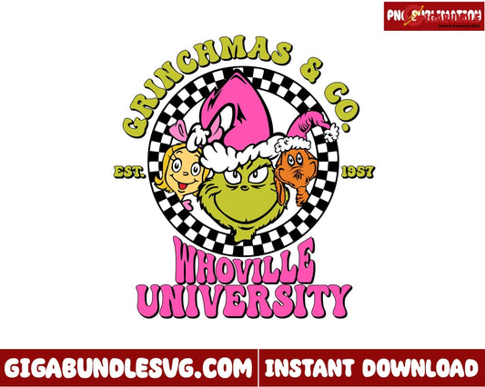 Retro Pink Christmas Png Grinchmas Png - Instant Download