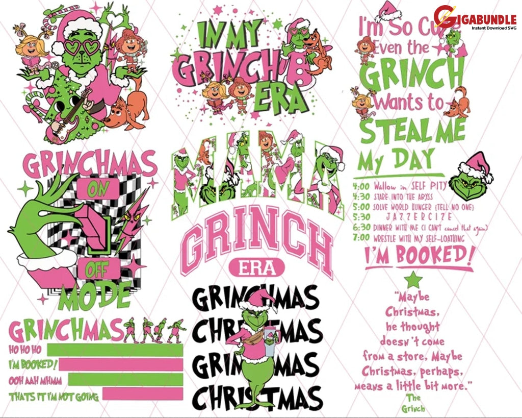 Retro Pink Christmas Svg Png Bundle Pink Png Svg