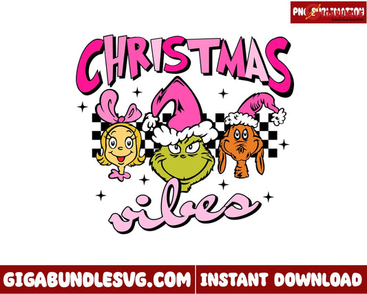 Retro Pink Grinchmas Png Christmas Vibes Png - Instant Download