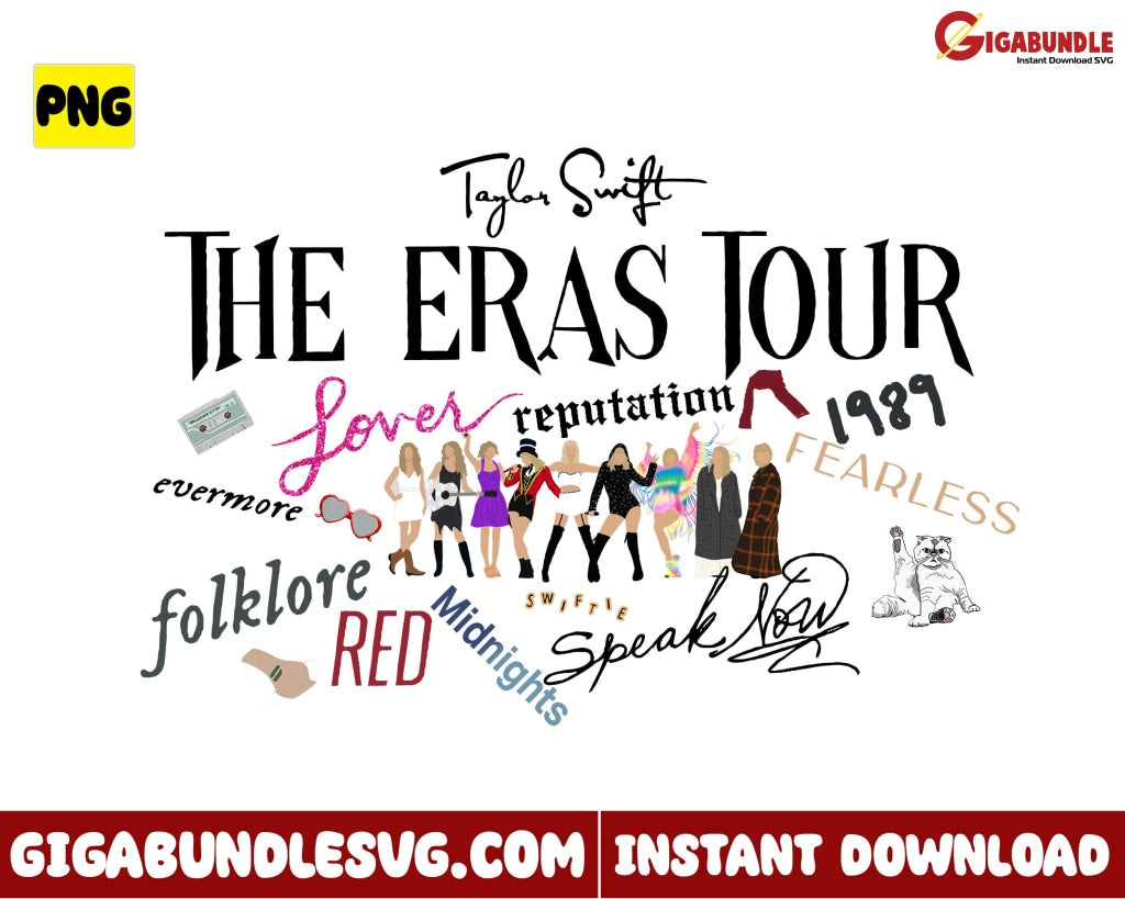 Retro The Eras Tour Png Dates 2023 Swiftie - Instant Download