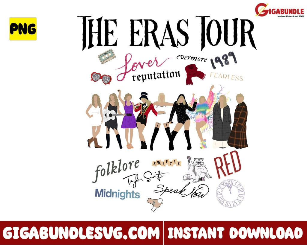 Retro The Eras Tour Png Dates 2023 Swiftie - Instant Download