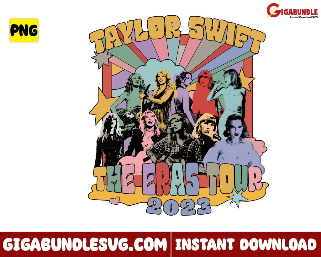 Retro The Eras Tour Taylor Swift Png Concert - Instant Download