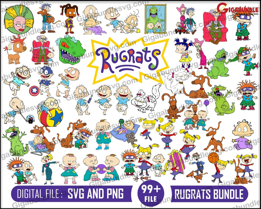 Rugrats Svg Bundle Layered Svg American Baby Files Png Tommy Chuckie Finster Set
