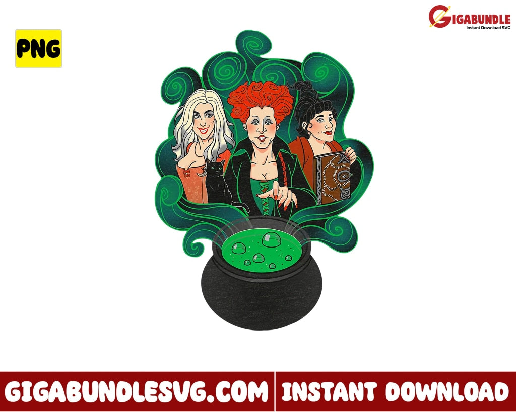 Sanderson Sister Png Witch Hocus Pocus Cartoon Halloween - Instant Download