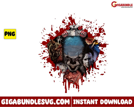 Scary Clown Png Horror Movies Character - Instant Download