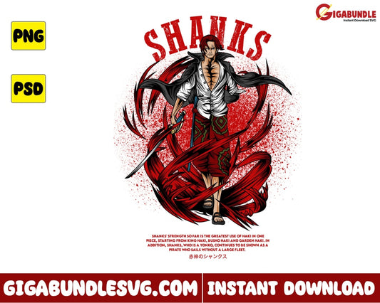 Shanks Png One Piece Anime - Instant Download