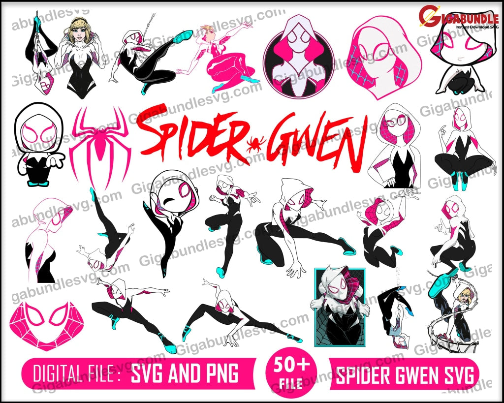 Spider-Woman Spider Gwen Stacy Layered Silhouette