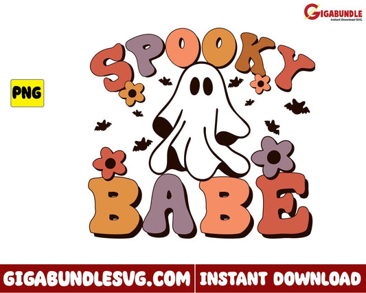 Spooky Babe Ghost Png Retro Halloween - Instant Download