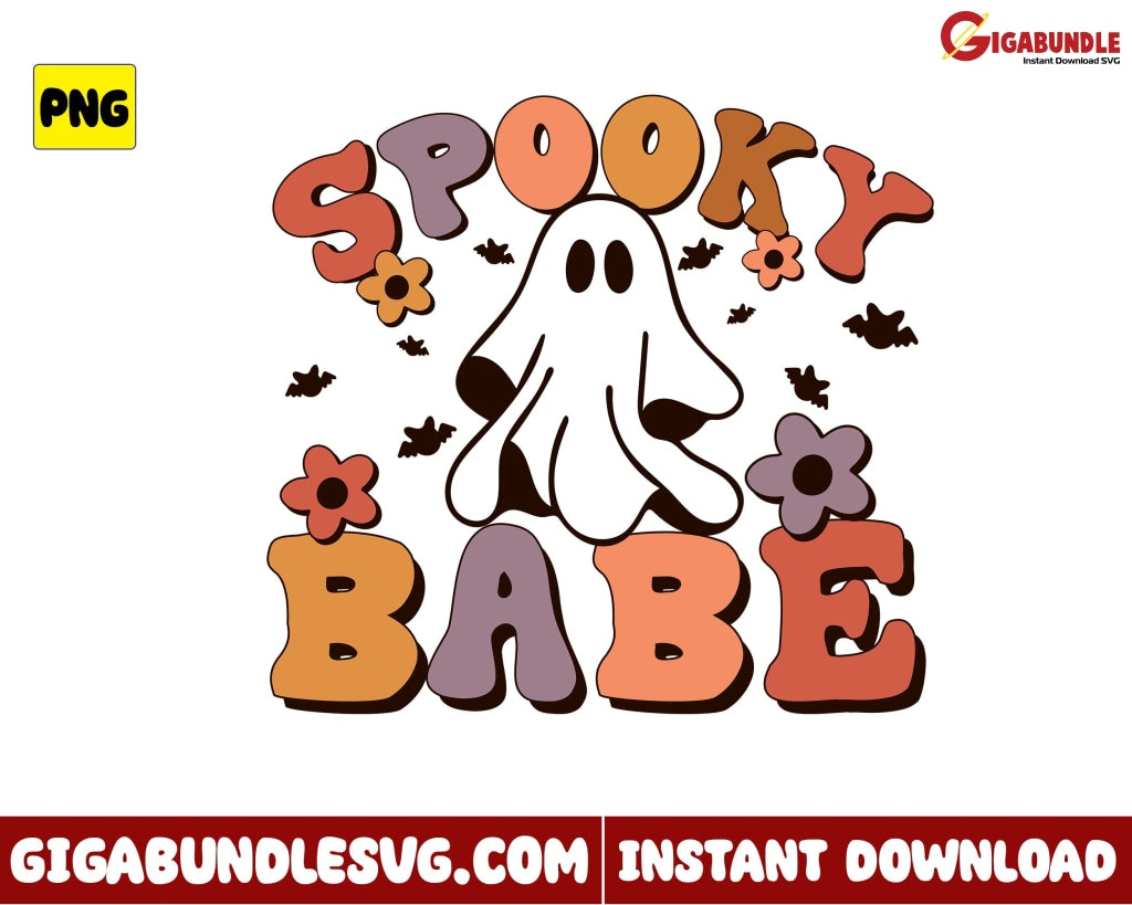 Spooky Babe Png Ghost Retro Halloween - Instant Download