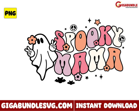 Spooky Mama Png Cute Ghost Halloween - Instant Download