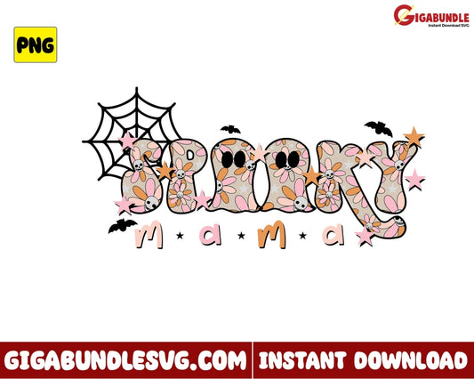 Spooky Mama Png Cute Ghost Halloween Retro - Instant Download