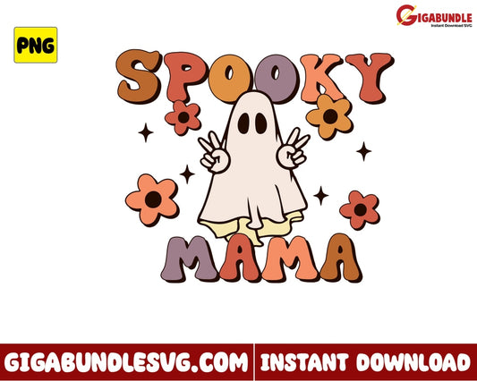 Spooky Mama Png Ghost Retro Halloween - Instant Download