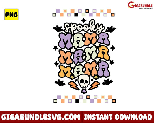 Spooky Mama Png Skull Halloween - Instant Download
