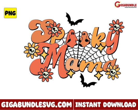Spooky Mama Png Spiderweb Halloween - Instant Download