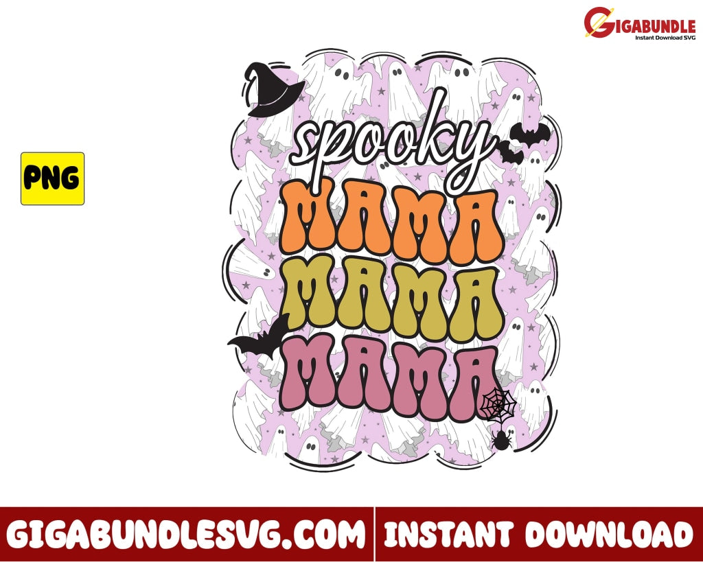 Spooky Mama Png Witch Retro Halloween - Instant Download