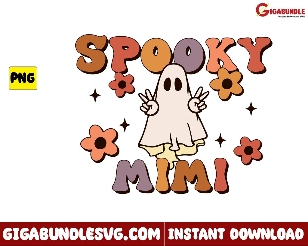 Spooky Mimi Png Ghost Retro Halloween - Instant Download